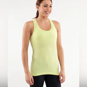 LULULEMON Yellow Swiftly Tech Racerback Tank Top Full  Length Size 4